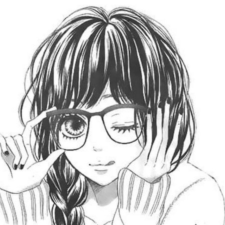 Манга девушка в очках