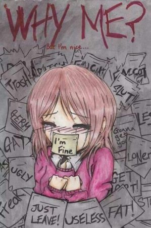 Депрессивные надписи аниме