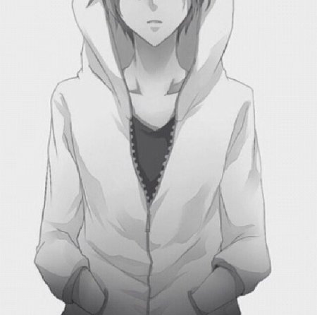 Аниме парень в капюшоне