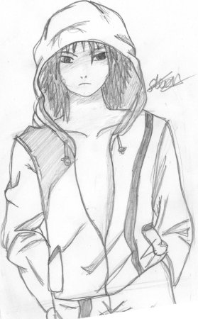 Набросок для рисования капюшон