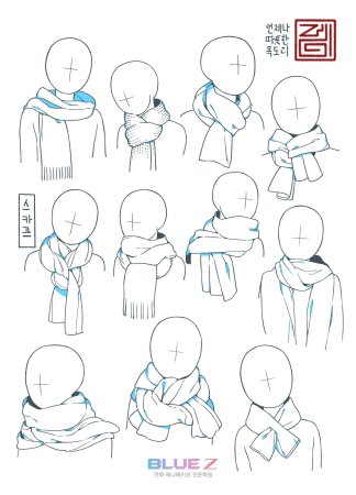 Позы для рисования в шарфе