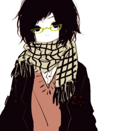 Парень в шарфе арт