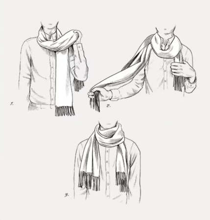 Шарф на шее референс