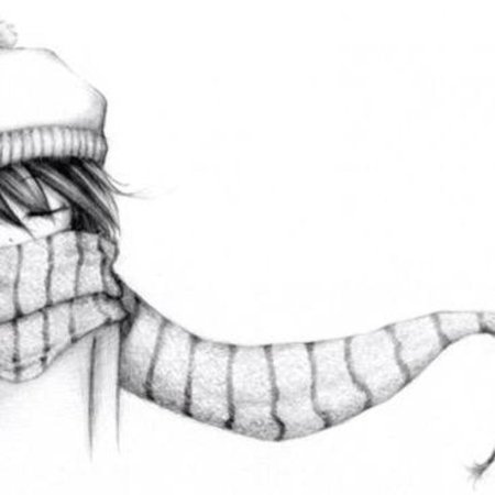 Шарф карандашом на человеке