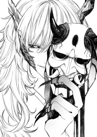 Демон черно белый