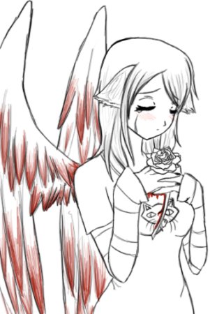 Аниме девушка демон для срисовки