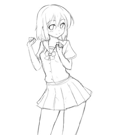 Аниме карандашом в полный рост