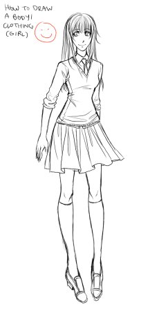 Рисунок девушки в полный рост