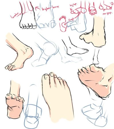 Туториал по рисованию ступни