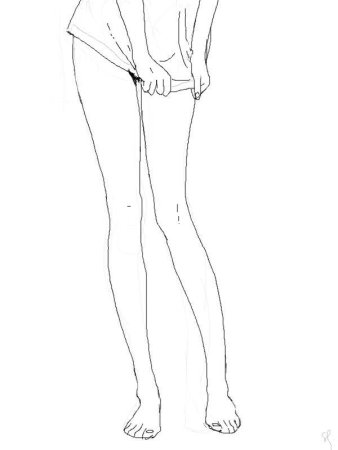 Зарисовка девушки с ногами
