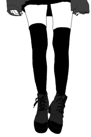 Аниме ножки чб