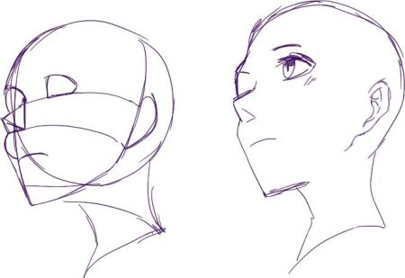 Аниме лицо сбоку референс