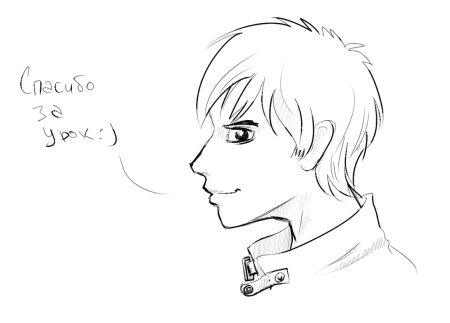 Аниме лицо в профиль парня