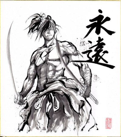 Аниме Самурай тату