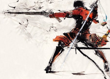 Тоёхиса Симадзу с катаной