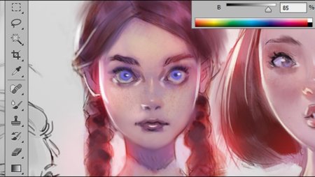 Рисование лица на графическом планшете