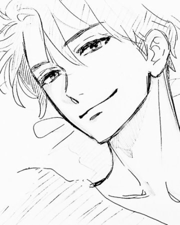 Аниме Наброски лица парня