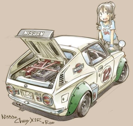 Машины с аниме рисунками