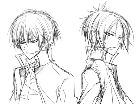 Эскизы аниме персонажей