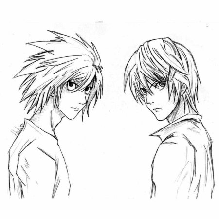 Эл тетрадь смерти для срисовки