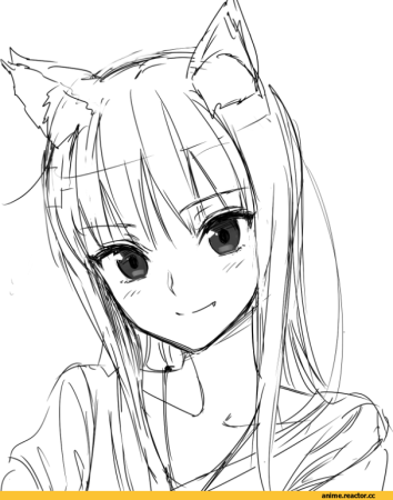 Раскраска девочка с ушками