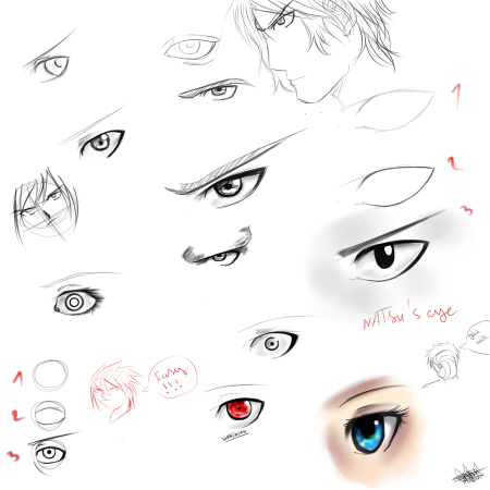 Глаз мужской аниме сбоку