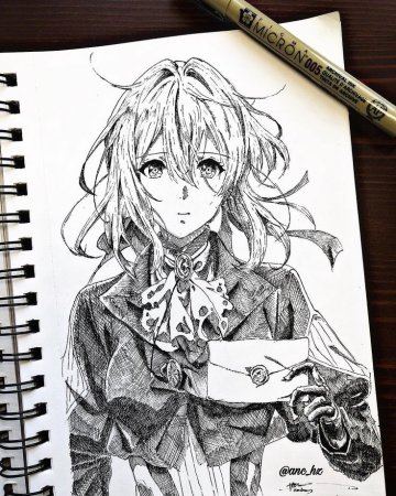 Аниме Вайолет Эвергарден карандашом