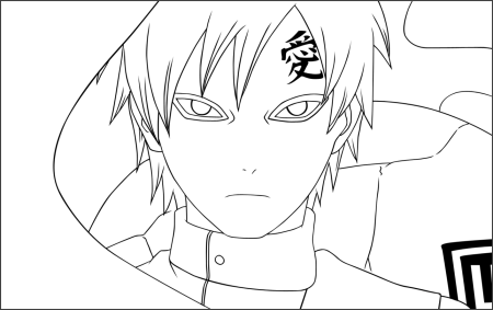Раскраски аниме Наруто Гаара