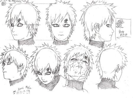 Рисование персонажей Наруто Гаара