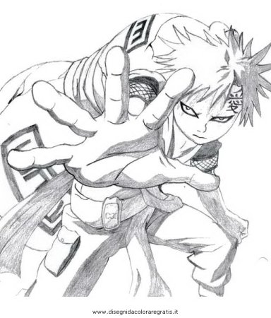 Гаара из Наруто чёрно белое