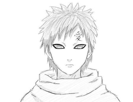 Гаара из Наруто карандашом