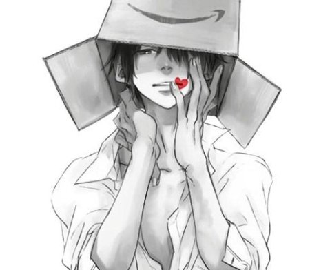 Девушка с коробкой на голове