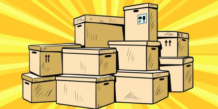 Склад с коробками вектор