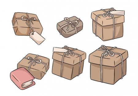 Коробочки с подарками скетч