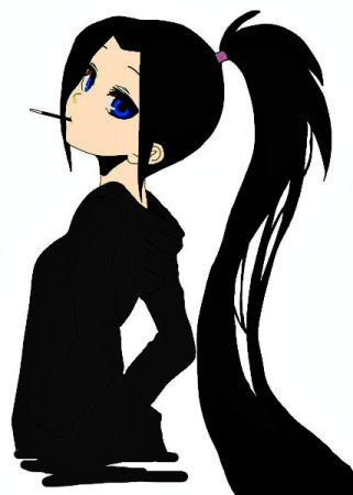 Аниме девушка с хвостом на голове