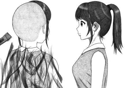 Headshave anime bald girls