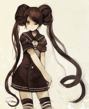 Аниме девушка с гулькой