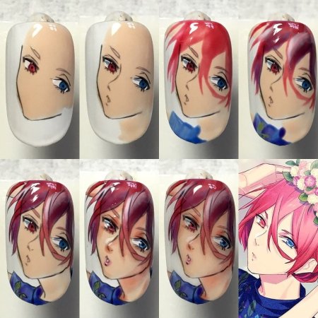 Маникюр с рисунком аниме