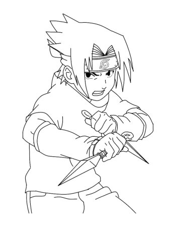 Раскраска Саске Учиха