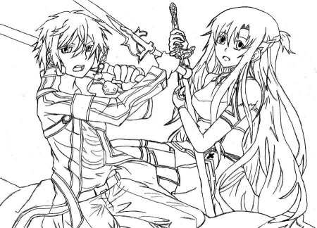 Разукрашки аниме САО