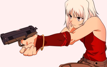 Аниме девушка с пистолетом