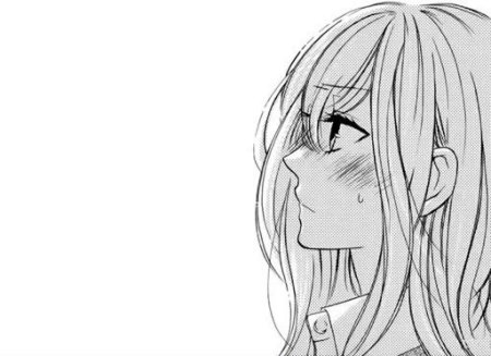 Аниме девушка в профиль чб