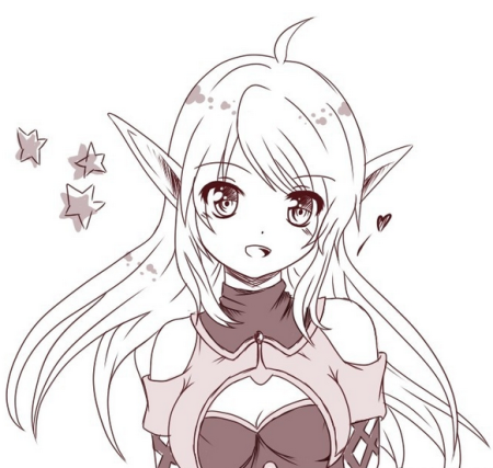 Аниме Эльф карандашом