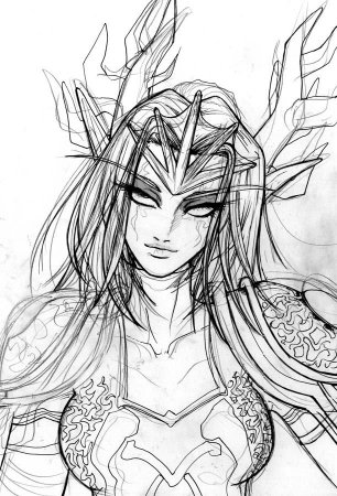 Эльф черно белый