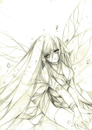 Аниме Эльф карандашом