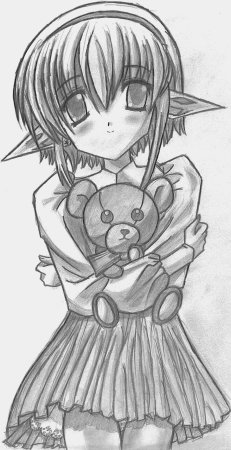 Аниме Эльф карандашом