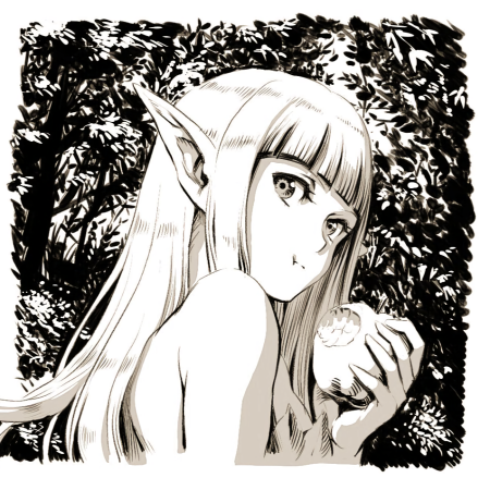 Эльфийка чб