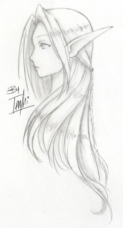 Эльфийки для рисования карандашом