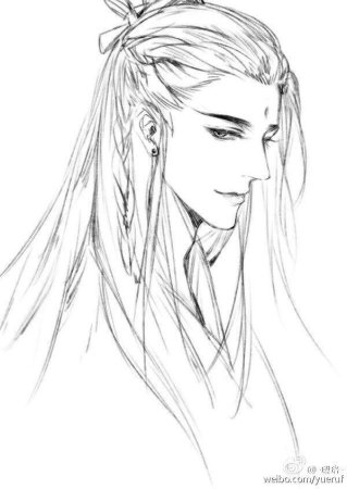 Скетчи парней с длинными волосами