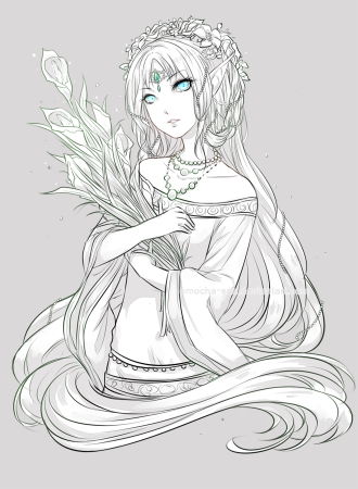 Аниме Эльф карандашом